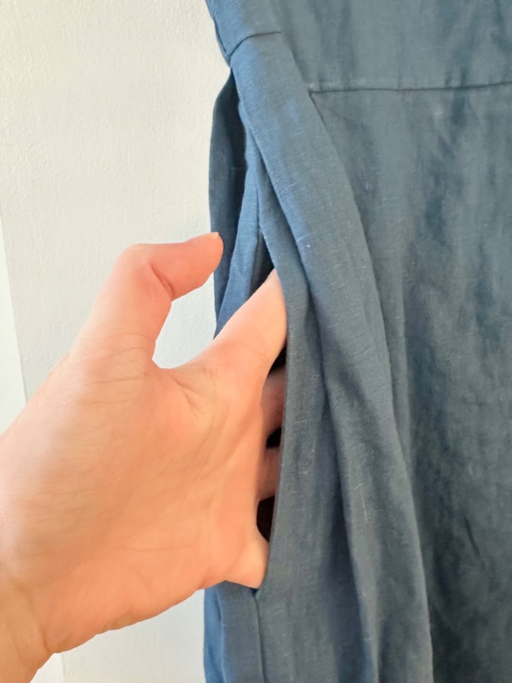 NWT GAP Linen Mini Dress Blue - Picture 6 of 8